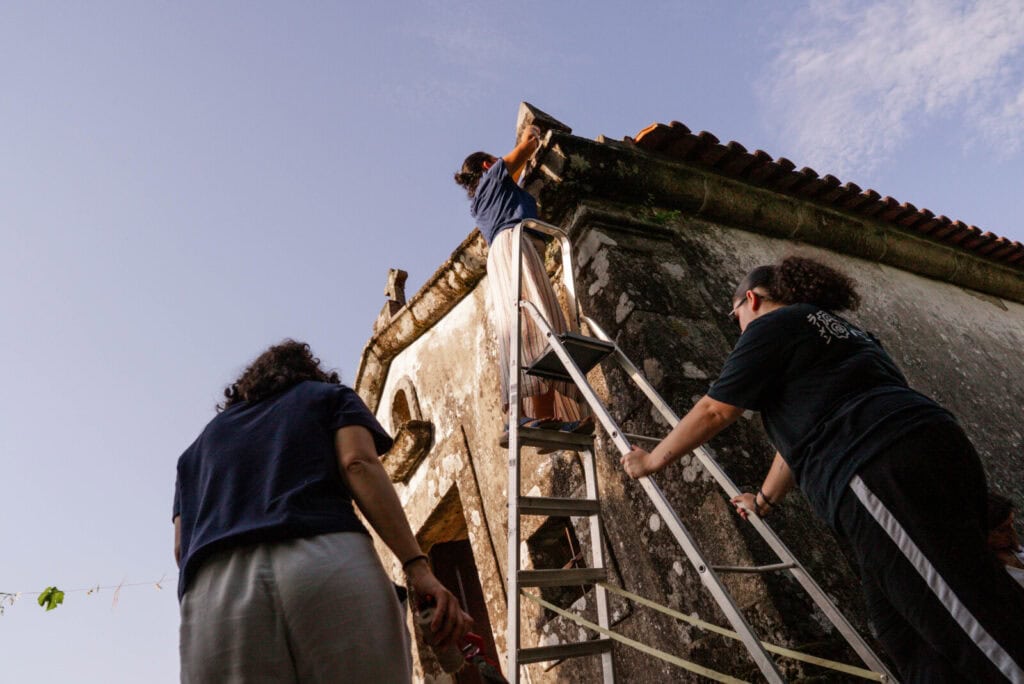 Stephanie Loison nos preparativos para a romaria