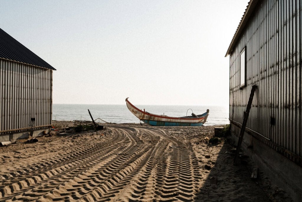 Armazéns de pesca de Zé Dolar na Praia de Mira
