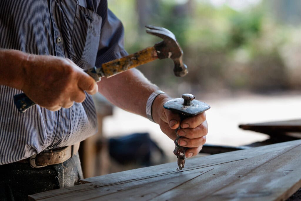 Evangelista Loureiro na sua oficina