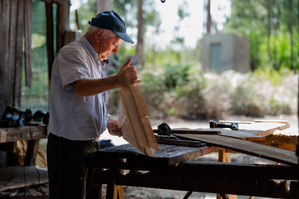 Evangelista Loureiro na sua oficina